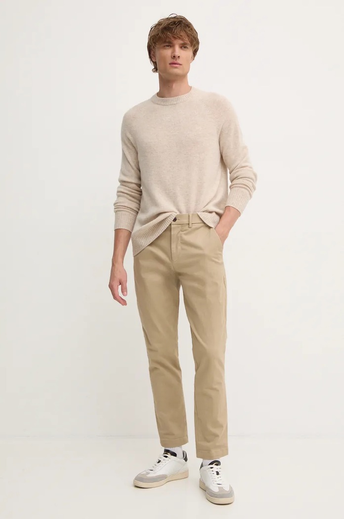 Вълнен пуловер Calvin Klein K10K113388 бежов AW24
