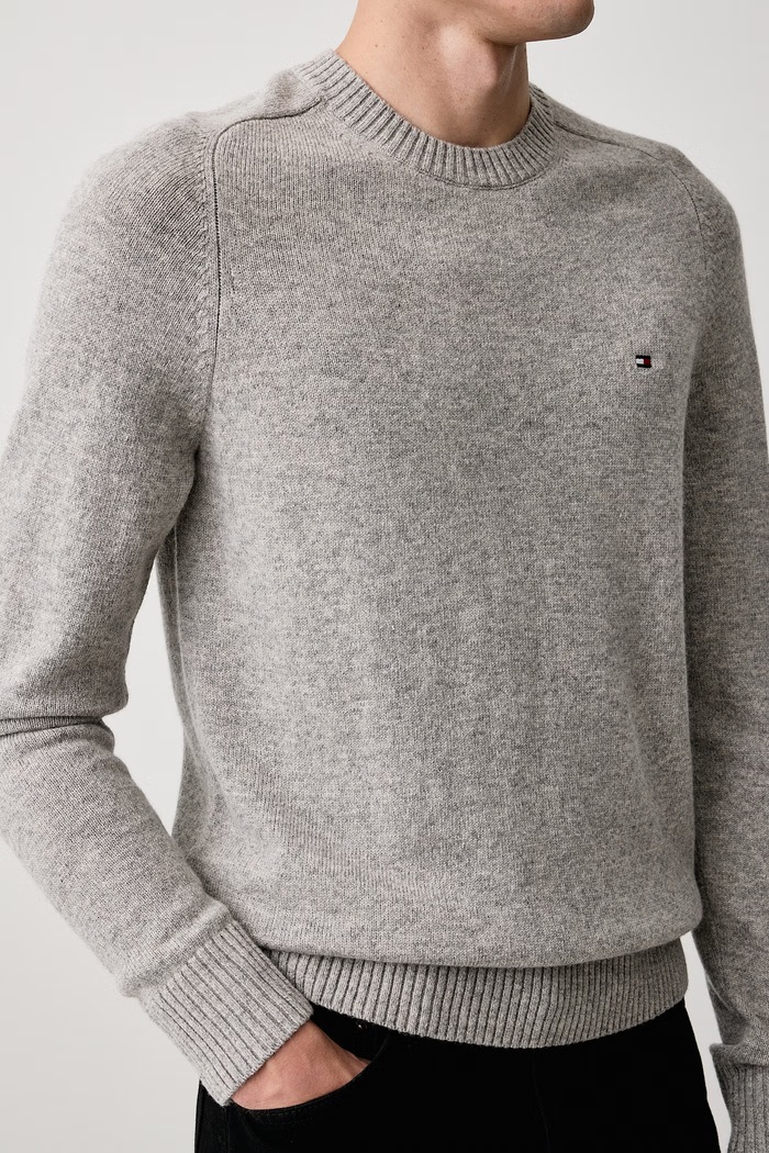 Pulover za muškarce od vune Tommy Hilfiger MW0MW36535 siva