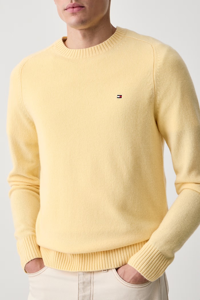 Pulover moški volnen Tommy Hilfiger MW0MW36535 rumena