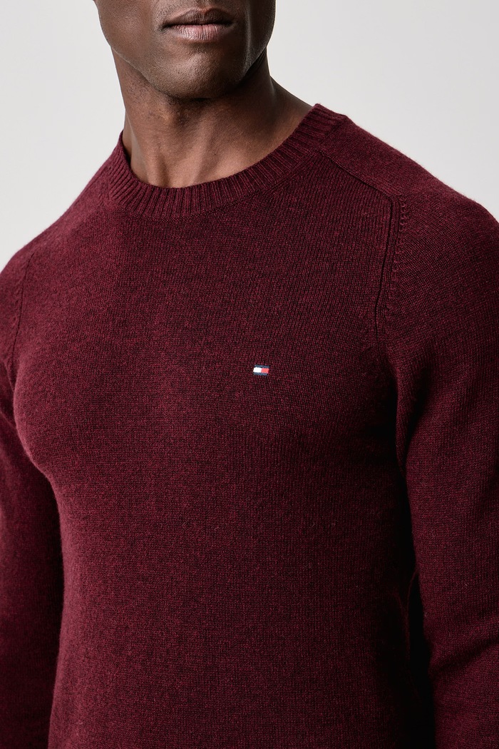 Pulover moški volnen Tommy Hilfiger MW0MW36535 bordo