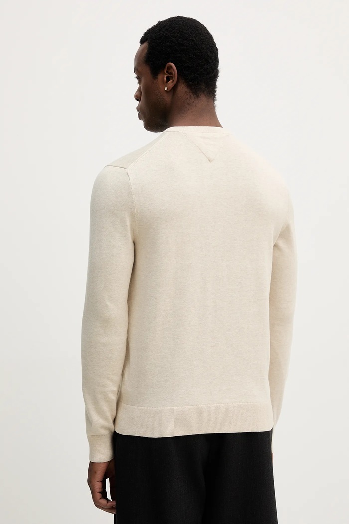 Odzież Tommy Hilfiger sweter męski bawełniany MW0MW14745 beżowy