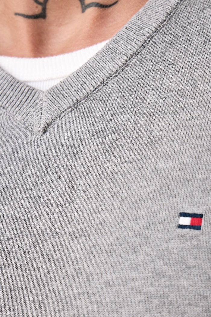Sweter męski bawełniany Tommy Hilfiger szary MW0MW14745