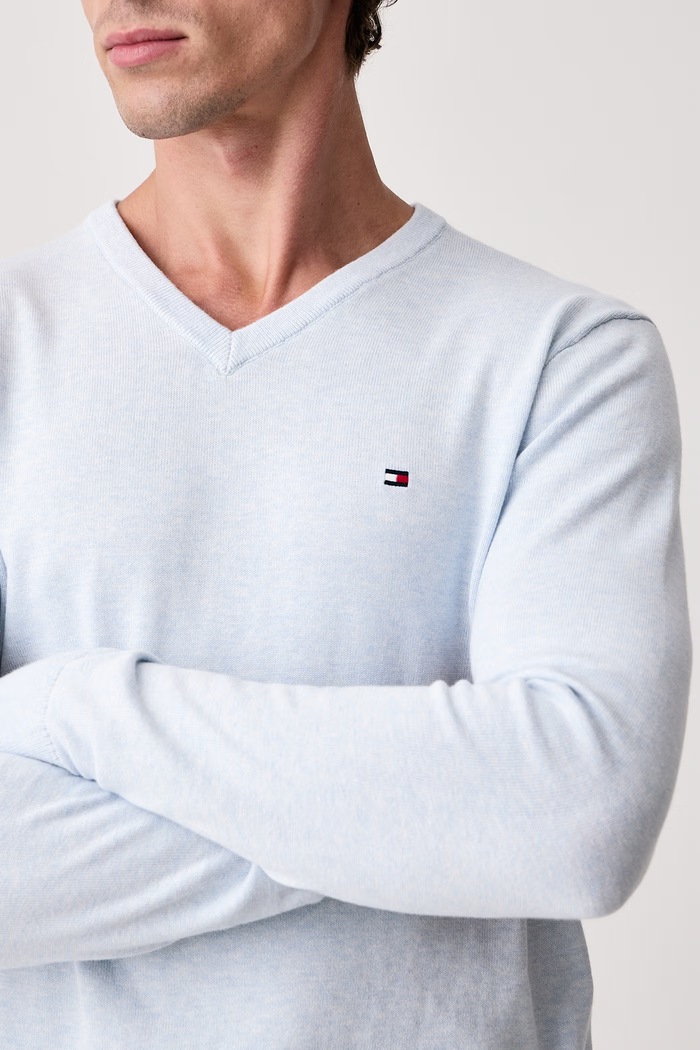 Sweter męski bawełniany Tommy Hilfiger MW0MW14745 niebieski
