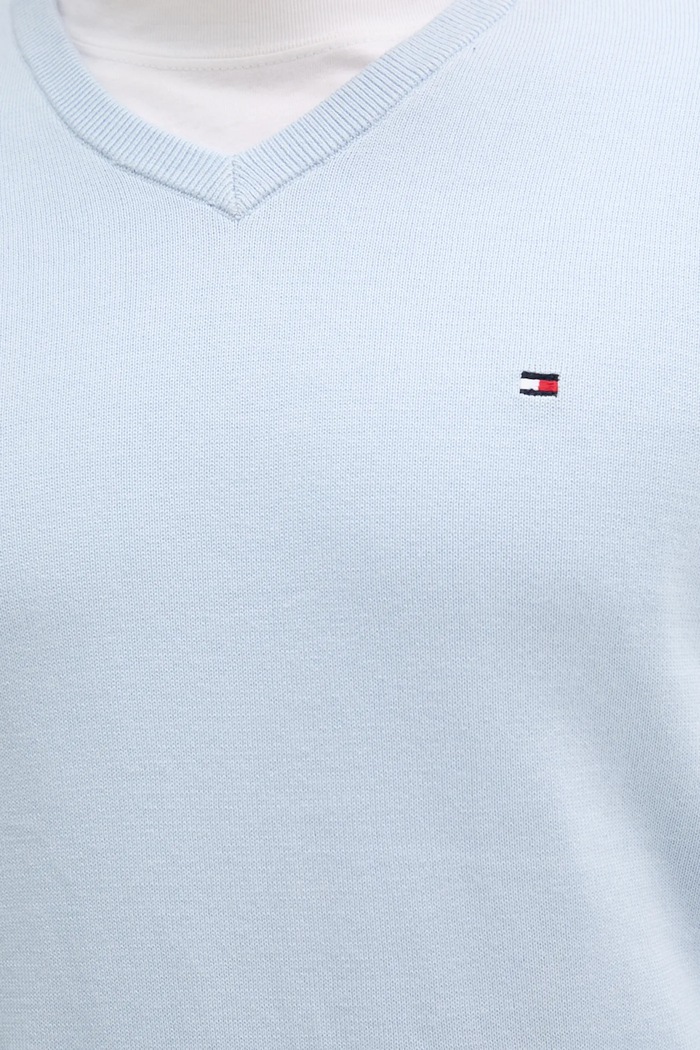 Sweter męski bawełniany Tommy Hilfiger niebieski MW0MW14745