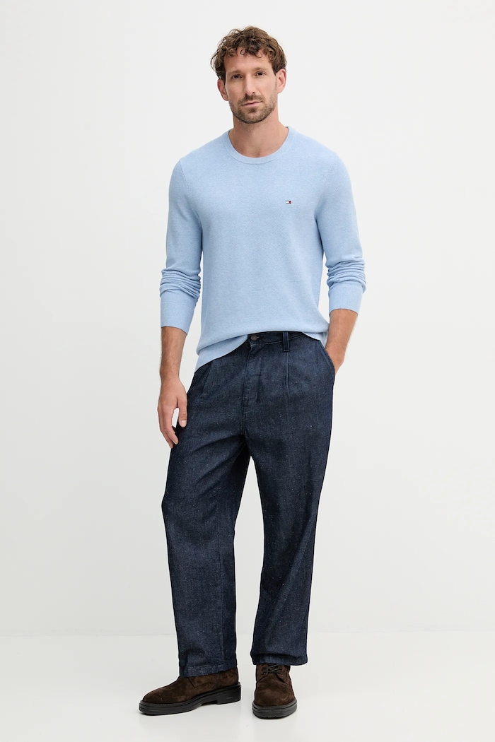 Tommy Hilfiger sweter męski bawełniany MW0MW36347 niebieski SS26