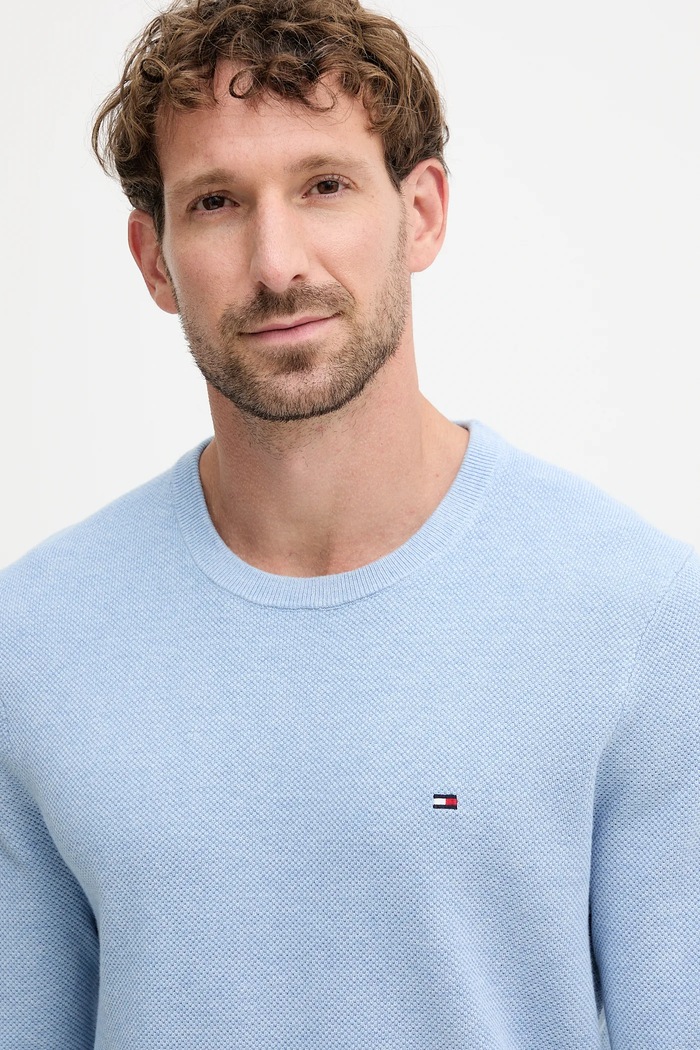 Tommy Hilfiger sweter męski bawełniany niebieski MW0MW36347