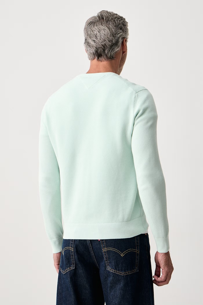 Odzież Tommy Hilfiger Sweter męski bawełniany MW0MW36347 turkusowy