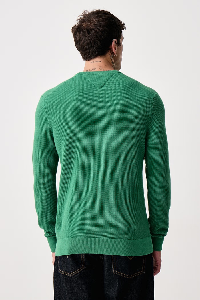 Odzież Tommy Hilfiger Sweter męski bawełniany MW0MW36347 zielony