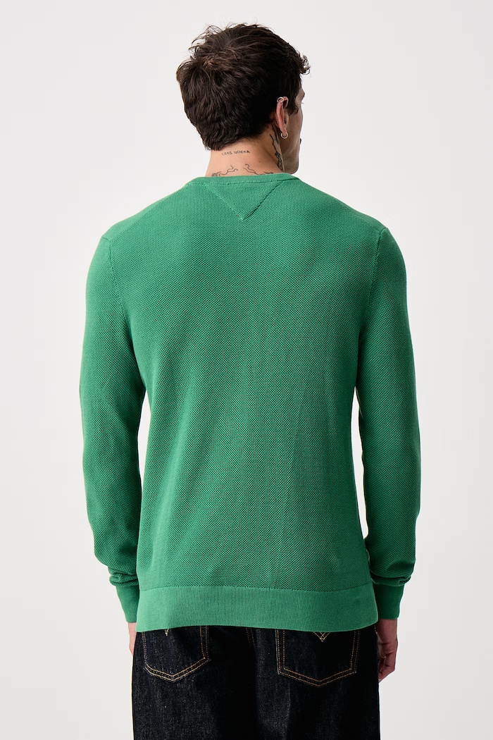 Odzież Tommy Hilfiger Sweter męski bawełniany MW0MW36347 zielony