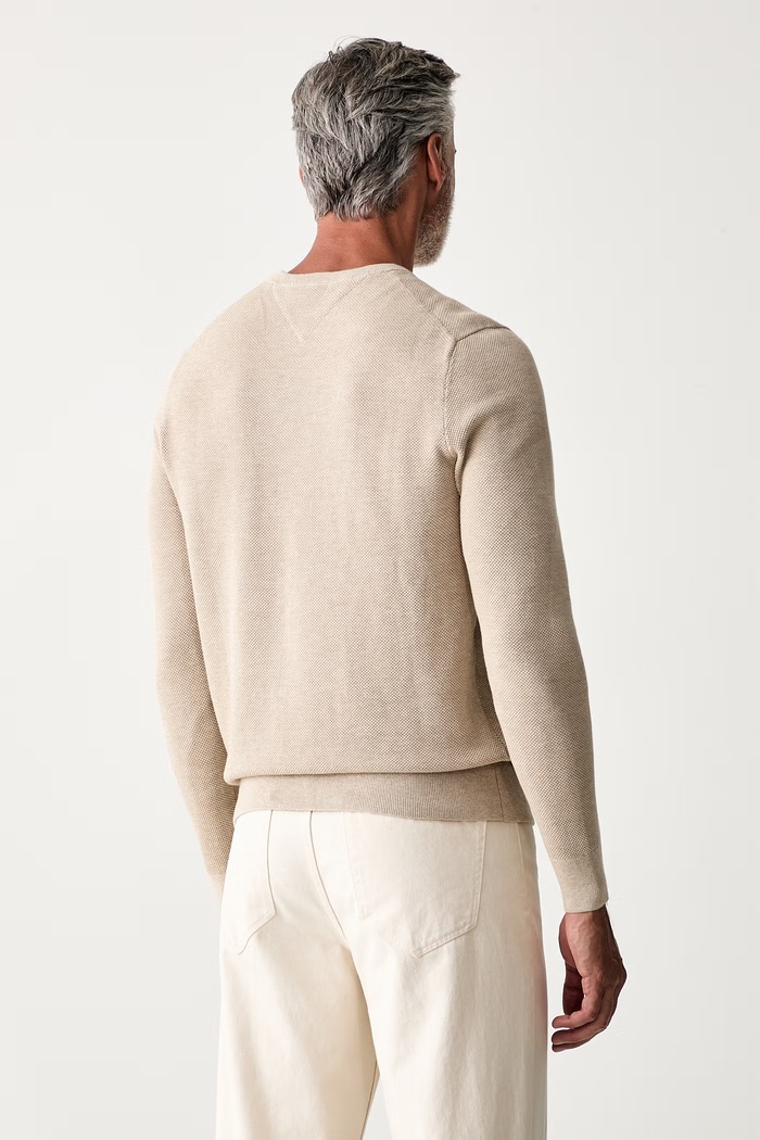 Odzież Tommy Hilfiger sweter męski bawełniany MW0MW36347 beżowy