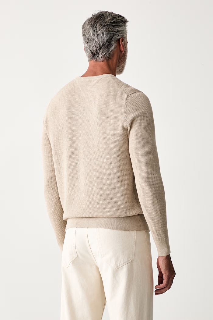 Odzież Tommy Hilfiger sweter męski bawełniany MW0MW36347 beżowy