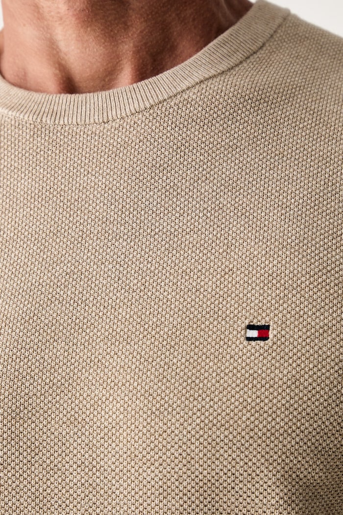 Tommy Hilfiger sweter męski bawełniany MW0MW36347 beżowy