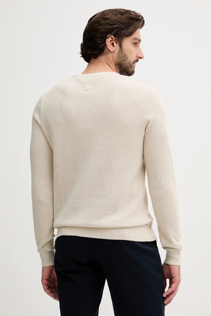 Odzież Tommy Hilfiger sweter męski bawełniany MW0MW36347 beżowy