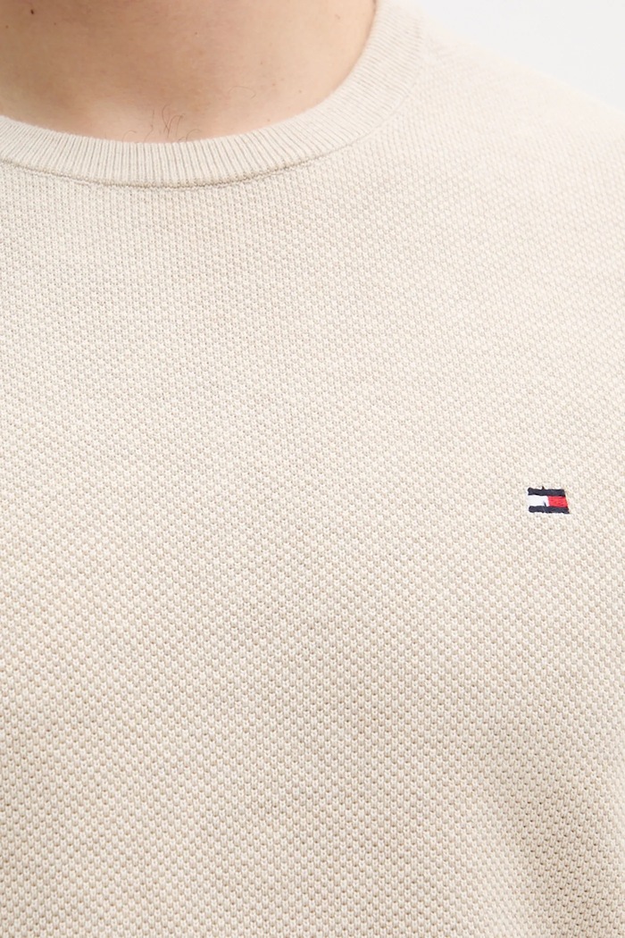 Tommy Hilfiger sweter męski bawełniany MW0MW36347 beżowy