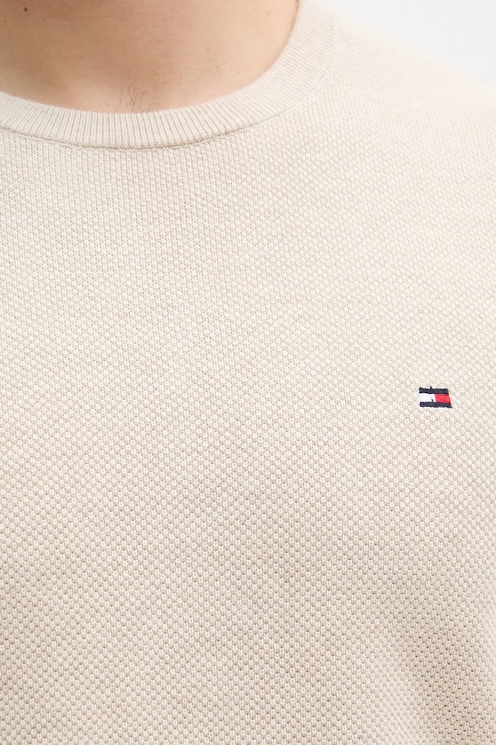 Tommy Hilfiger sweter męski bawełniany MW0MW36347 beżowy