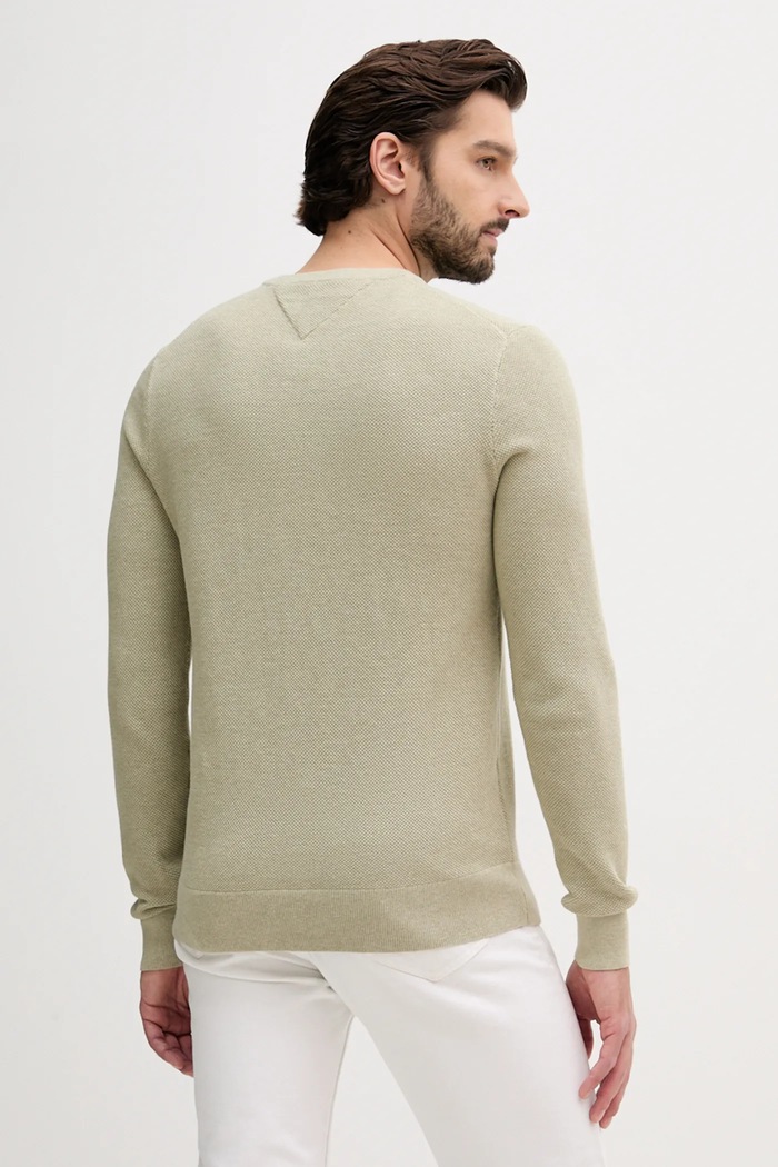 Odzież Tommy Hilfiger Sweter męski bawełniany MW0MW36347 zielony