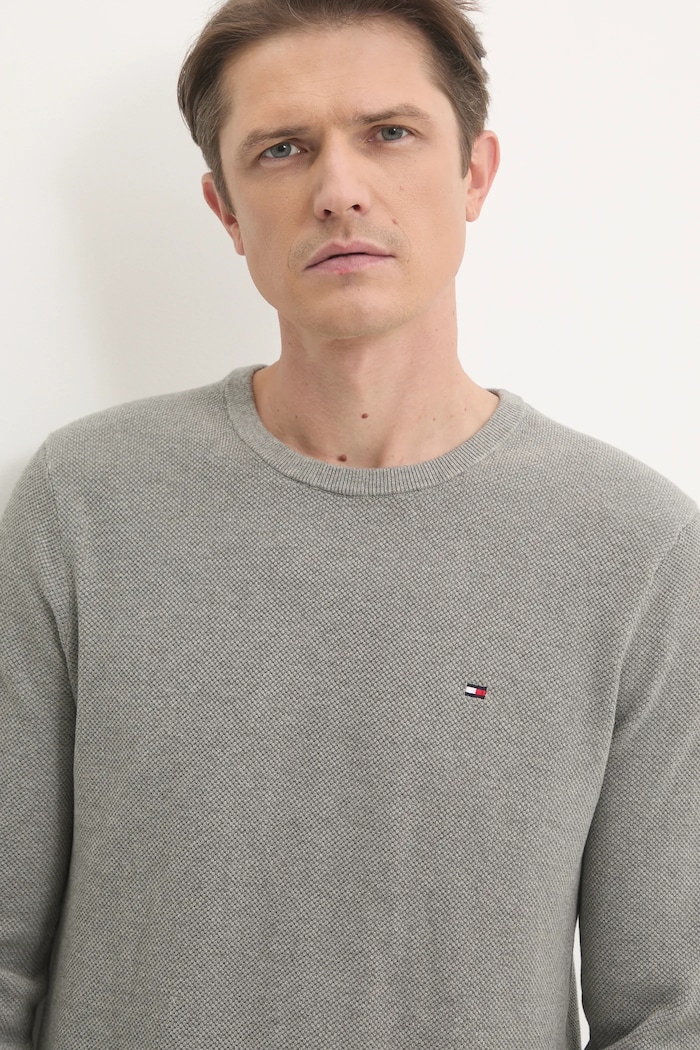 Tommy Hilfiger sveter pánsky bavlnený sivá MW0MW36347