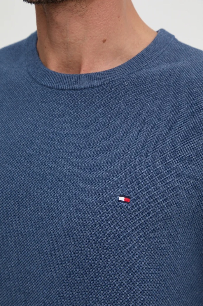 Tommy Hilfiger pulover bărbați din bumbac MW0MW36347 albastru