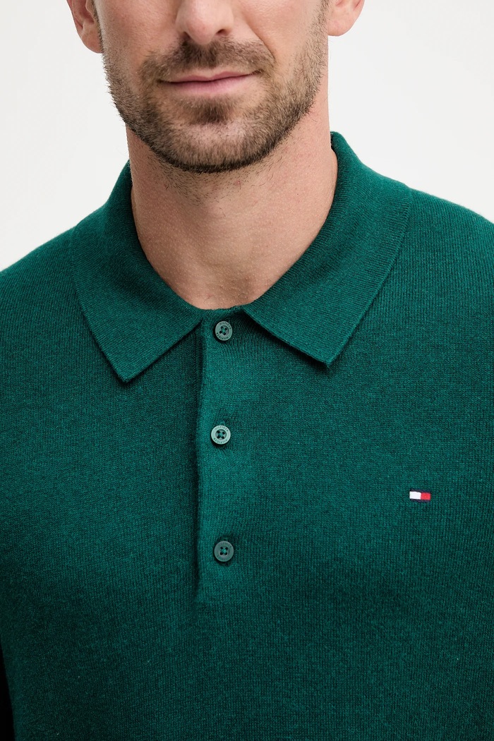 Pulover s primesjo kašmirja Tommy Hilfiger MW0MW36519 turkizna