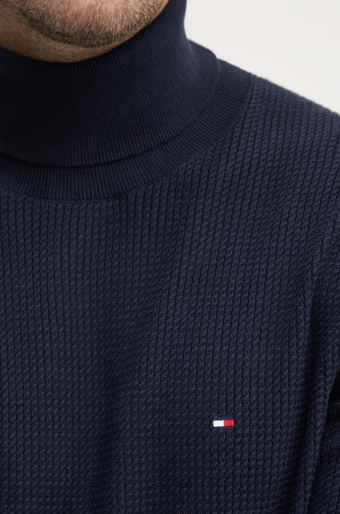 Tommy Hilfiger sweter bawełniany MW0MW36526 granatowy