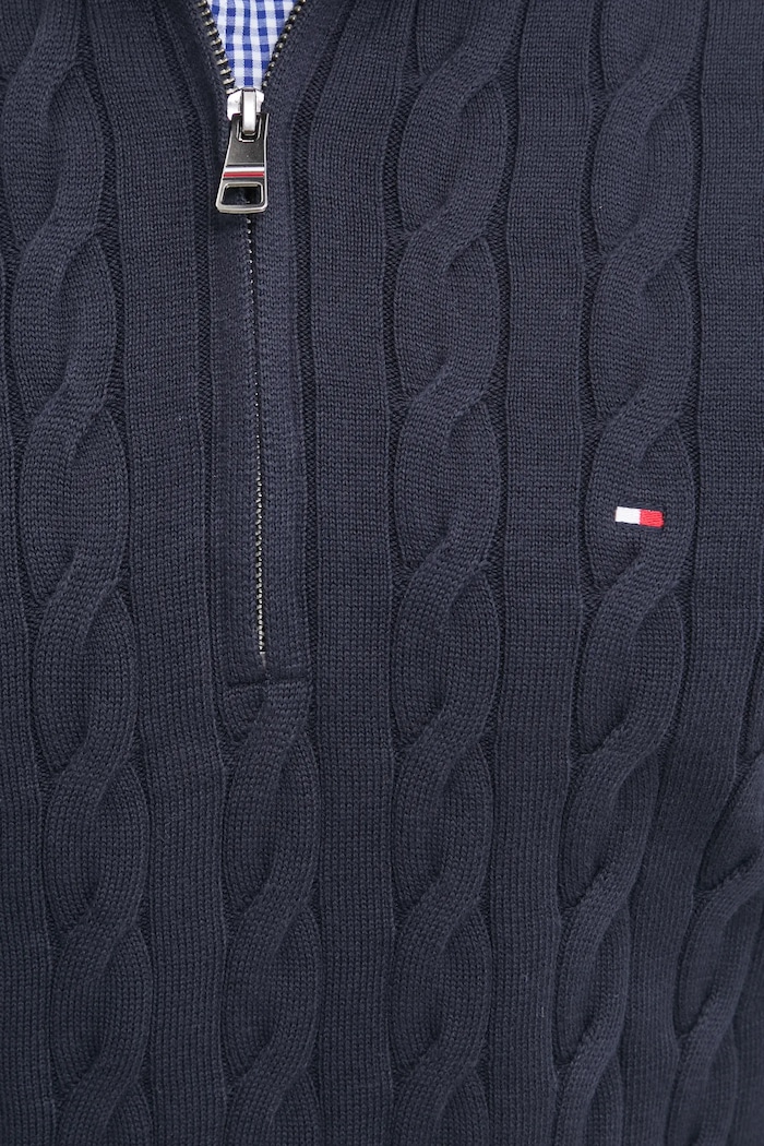 Bavlněný svetr Tommy Hilfiger námořnická modř MW0MW36532