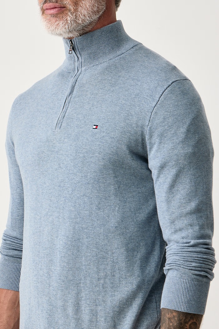 Sweter męski bawełniany Tommy Hilfiger MW0MW37331 niebieski