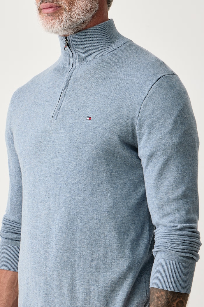 Sweter męski bawełniany Tommy Hilfiger MW0MW37331 niebieski