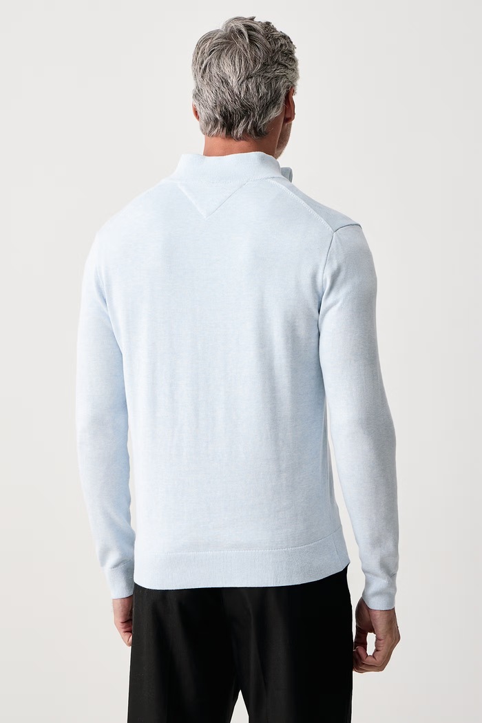 Odzież Tommy Hilfiger Sweter męski bawełniany MW0MW37331 niebieski
