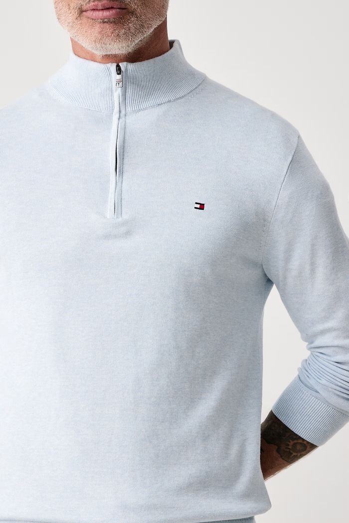 Sweter męski bawełniany Tommy Hilfiger MW0MW37331 niebieski