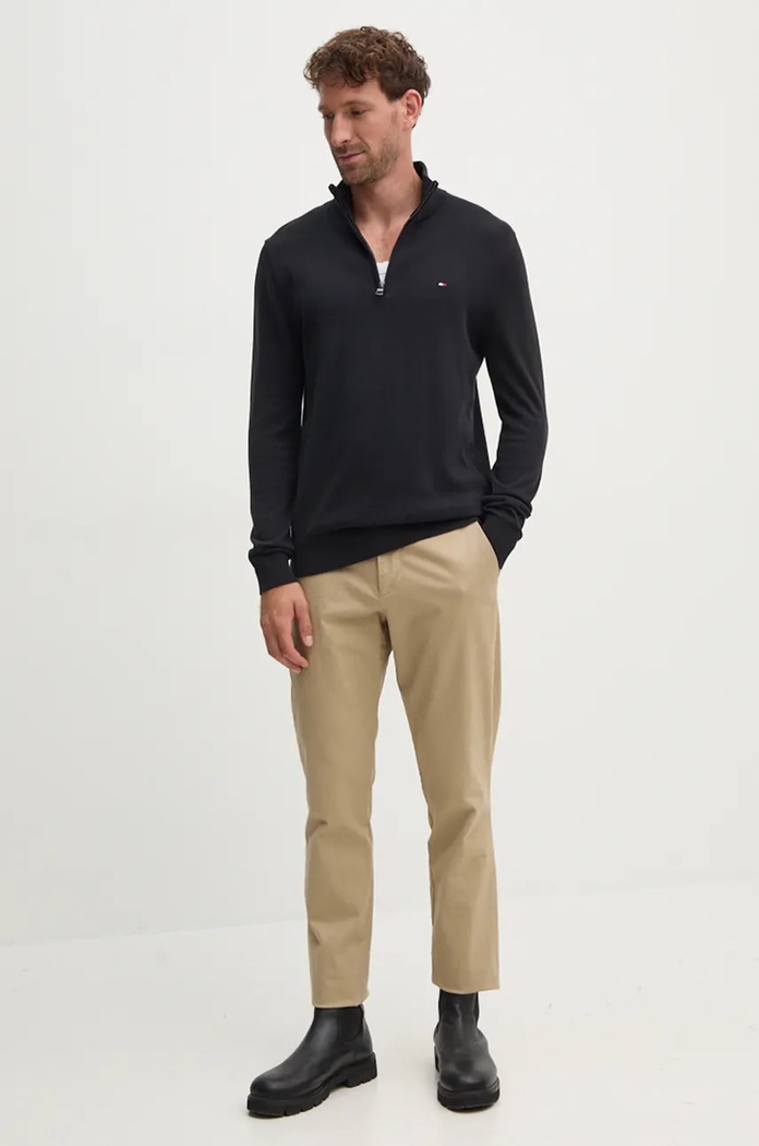 Tommy Hilfiger pulover moški bombažen MW0MW37331 črna SS26