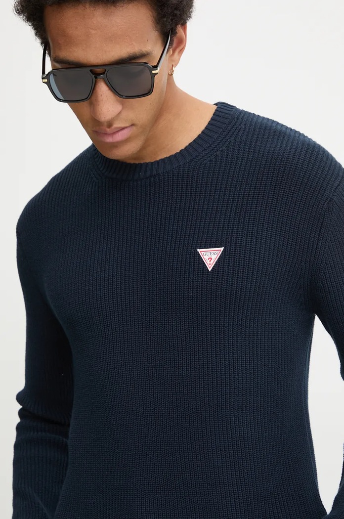 Bavlněný svetr Guess Jeans námořnická modř M4BR30.Z3HM1