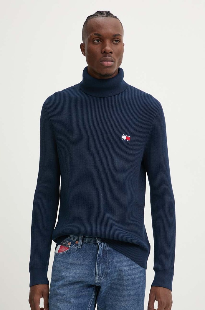 Tommy Jeans sweter z domieszką wełny granatowy DM0DM19434