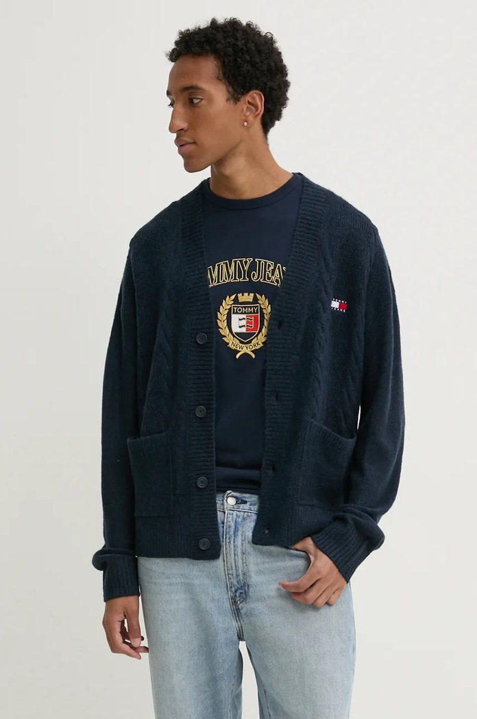 Tommy Jeans kardigan pozostałe granatowy DM0DM19441