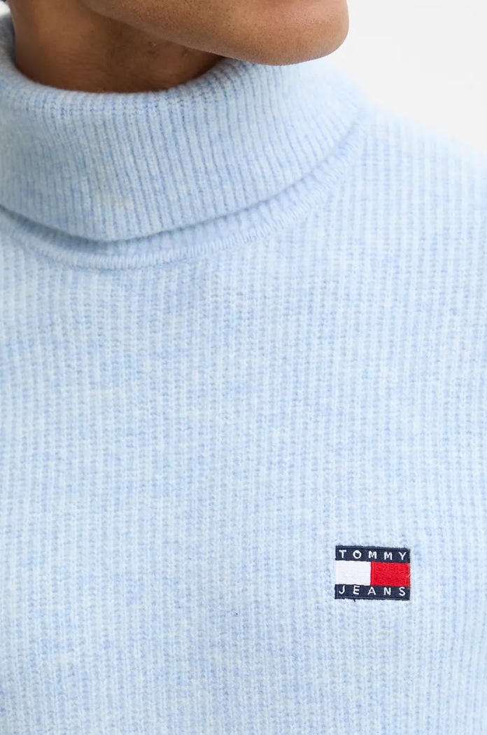Svetr z vlněné směsi Tommy Jeans DM0DM20602 modrá