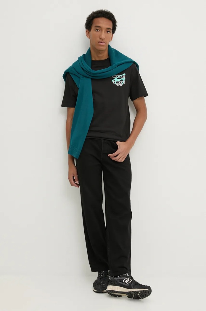 Tommy Jeans sweter z domieszką wełny DM0DM20706 turkusowy AW24