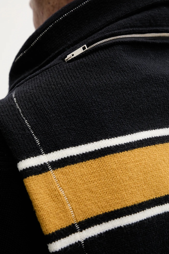 AMBUSH szalik wełniany Knit Sweater Scarf granatowy BMMA002F24KNI0011010