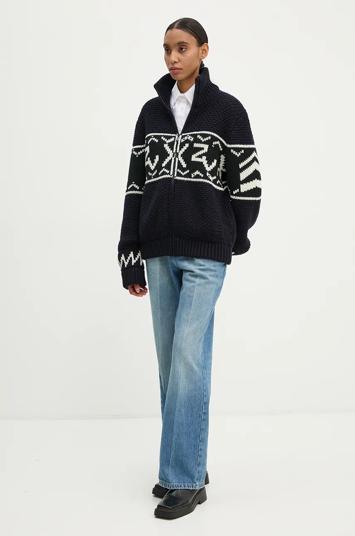 Vlněný svetr ZADIG&VOLTAIRE KMCA00225 námořnická modř AW24