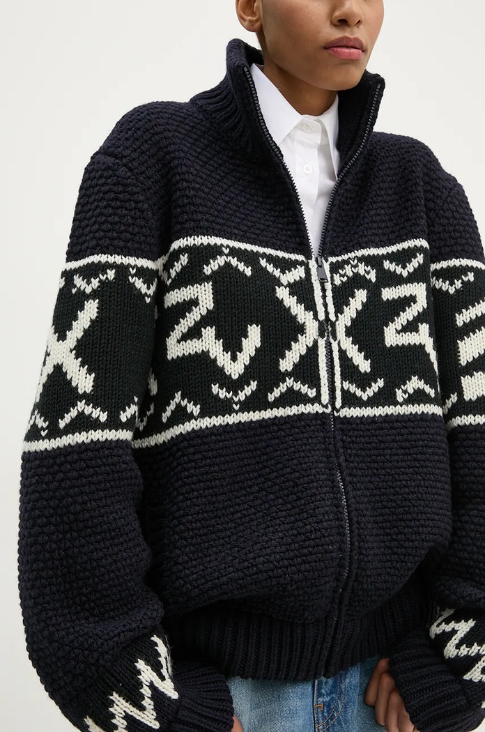 Vlněný svetr ZADIG&VOLTAIRE KMCA00225 námořnická modř