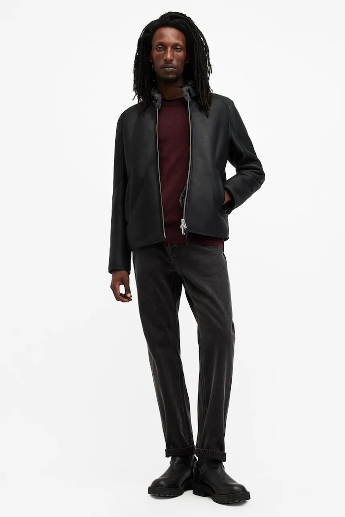 Volnen pulover AllSaints MODE M002KZ vijolična