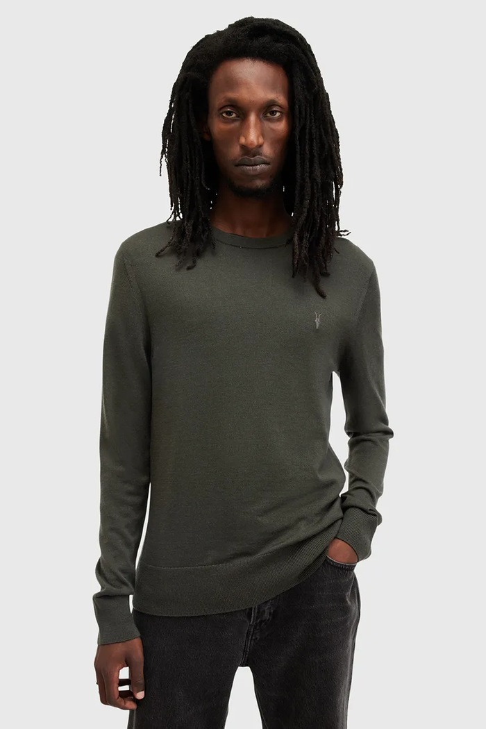 Vlnený sveter AllSaints MODE vlna zelená M002KZ