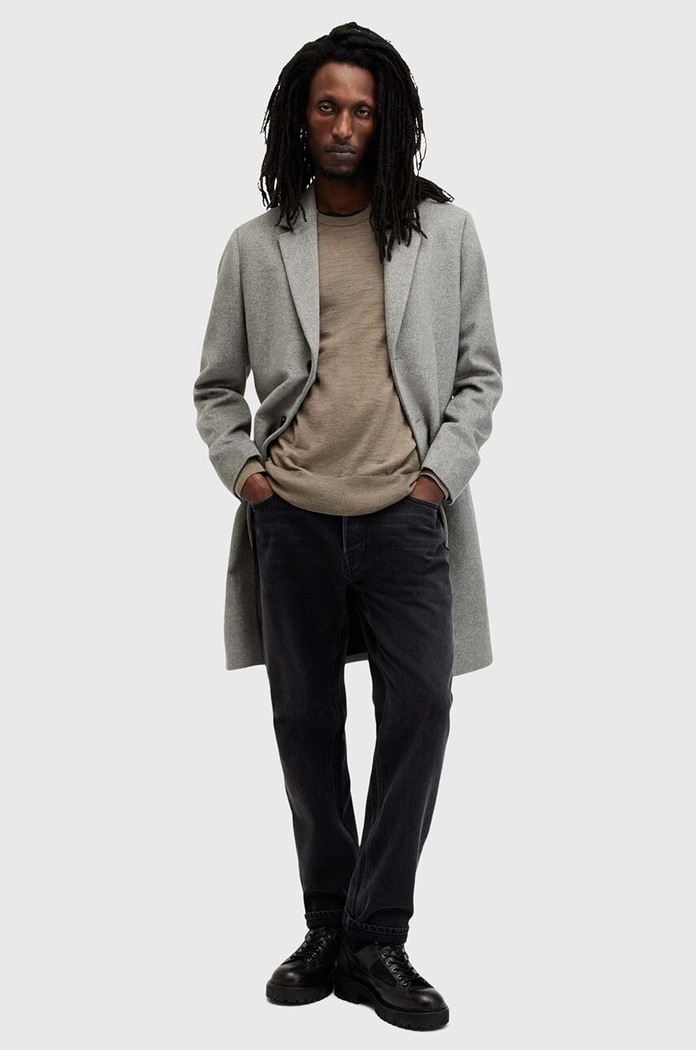 AllSaints sweter wełniany MODE M002KZ zielony