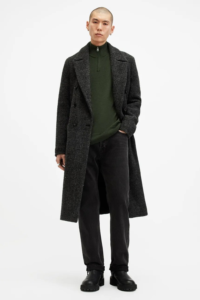 AllSaints sweter wełniany KILBURN ZIP FUNNEL M082KB
