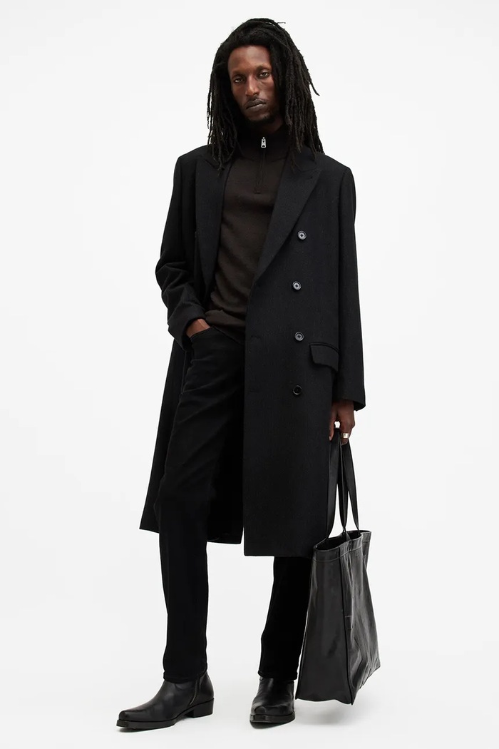 AllSaints sweter wełniany KILBURN ZIP FUNNEL M082KB