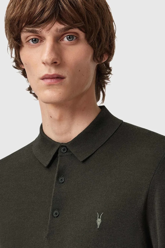 Μάλλινο πουλόβερ AllSaints MODE MERINO πράσινο M085KB
