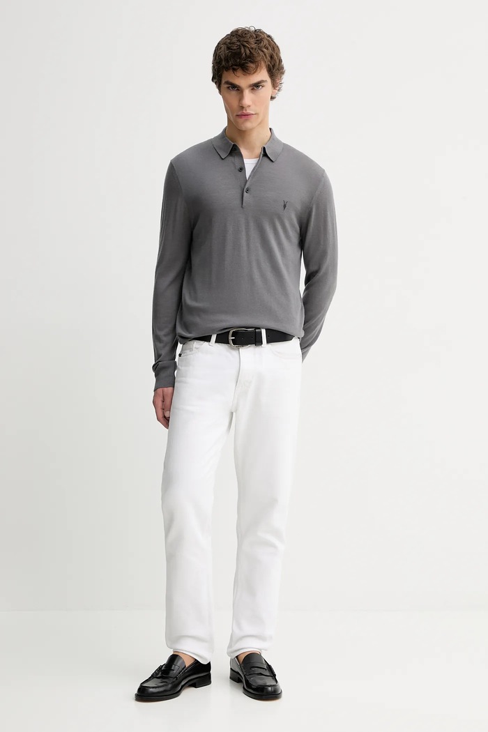 AllSaints sweter wełniany MODE MERINO M085KB szary AA00