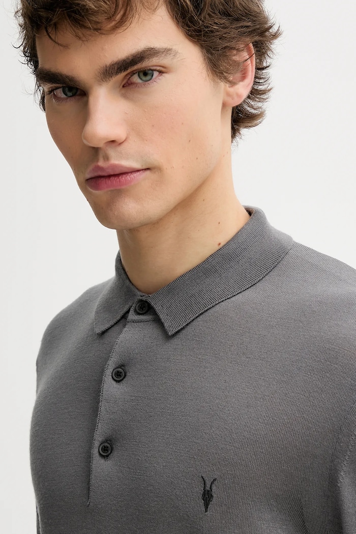 AllSaints sweter wełniany MODE MERINO szary M085KB