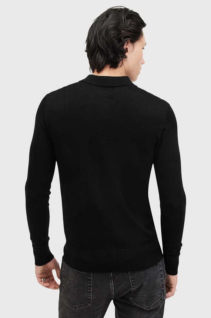 Vlnený sveter AllSaints MODE MERINO M085KB čierna