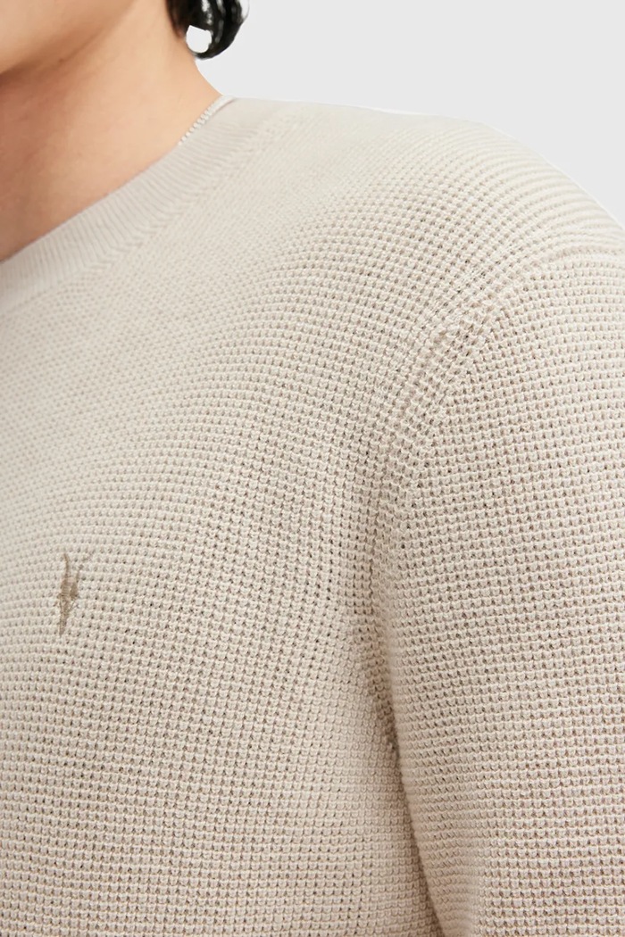 Odzież AllSaints sweter z domieszką wełny ASPEN CREW M089KB beżowy