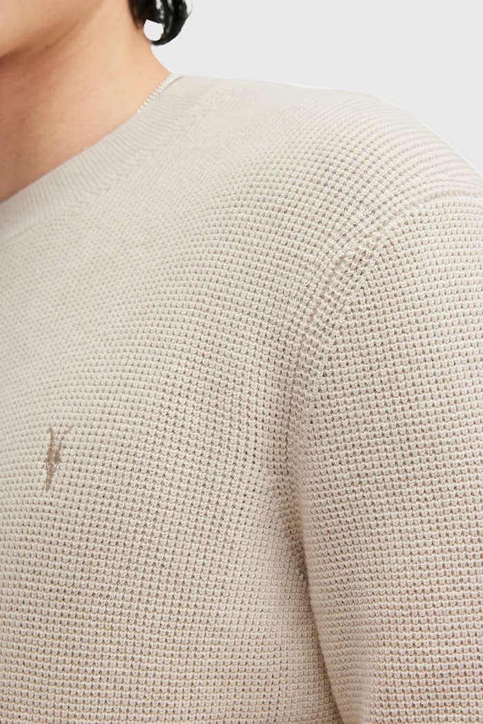Odzież AllSaints sweter z domieszką wełny ASPEN CREW M089KB beżowy