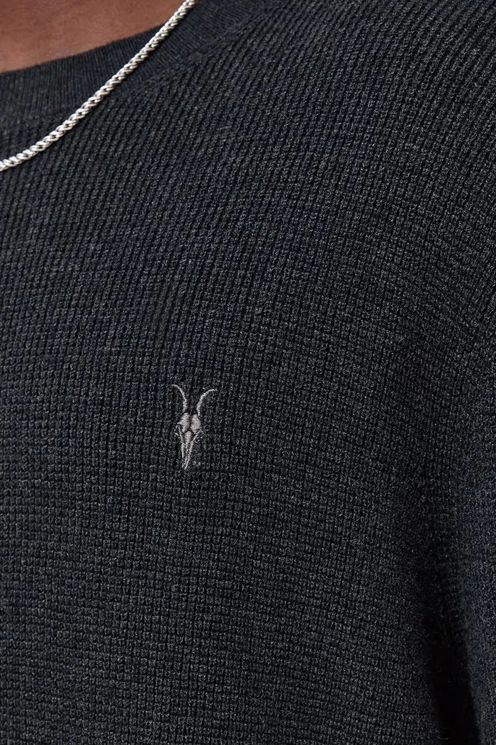 AllSaints sweter męski z dodatkiem wełny M089KB czarny